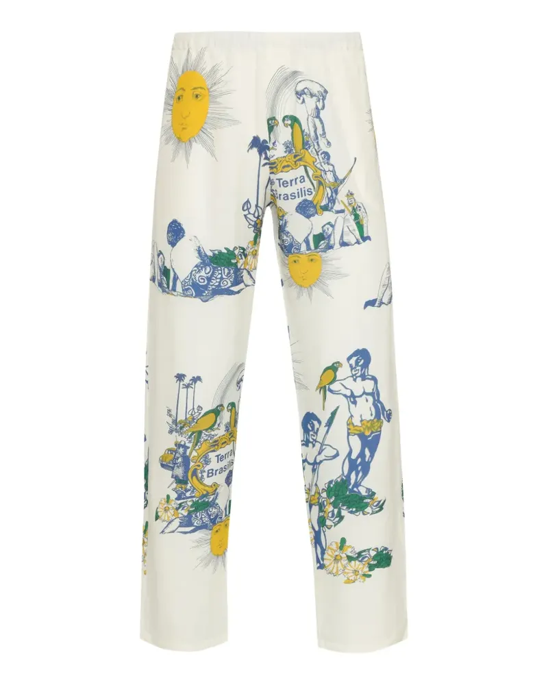 Amir Slama printed straigth trousers - Weiß Weiß