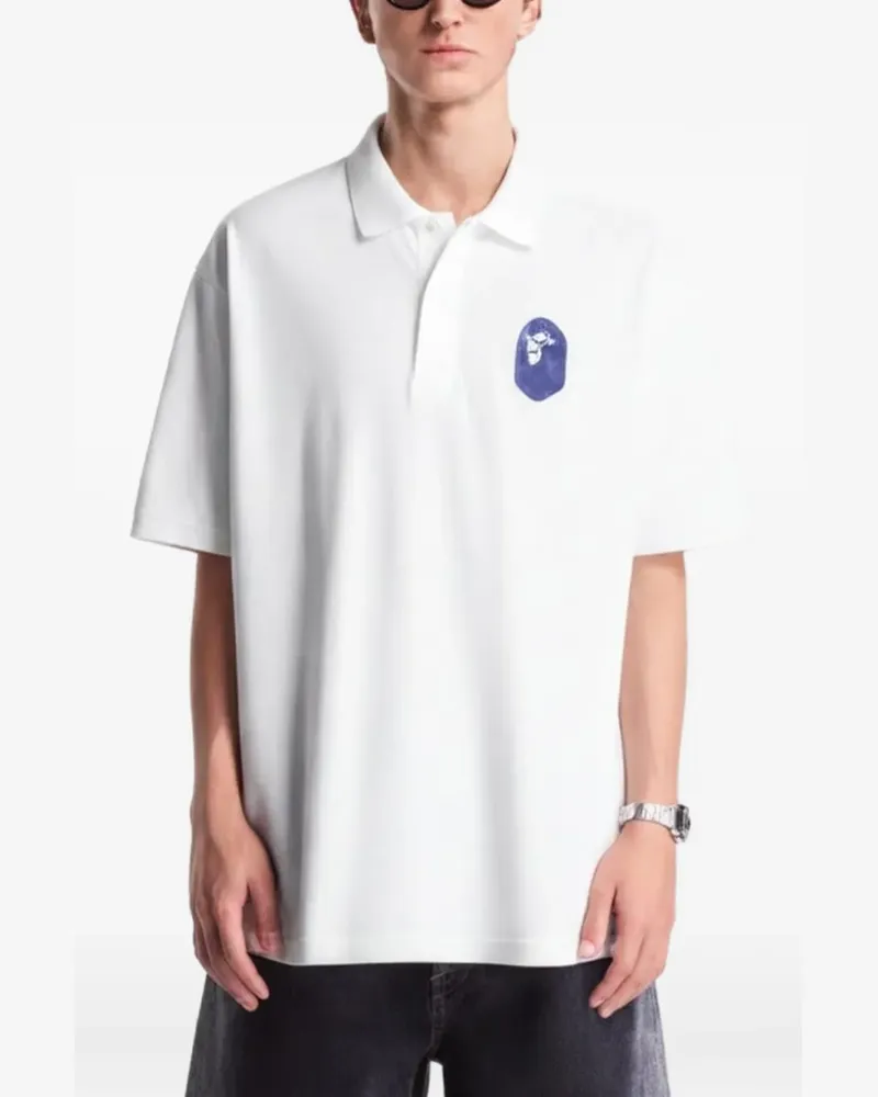 BAPE Ape Head relaxed-fit polo shirt - Weiß Weiß