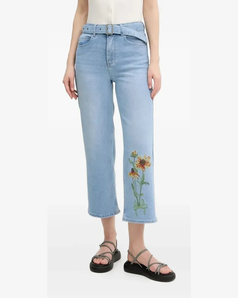 Desigual Bestickte Jeans - Blau Blau