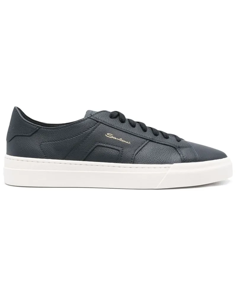 Santoni Sneakers aus gekörntem Leder - Blau Blau