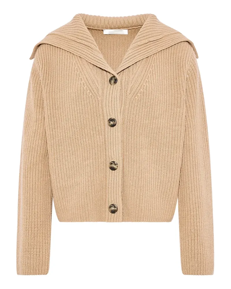 Yves Salomon Gerippter Cardigan mit Matrosenkragen - Nude Nude