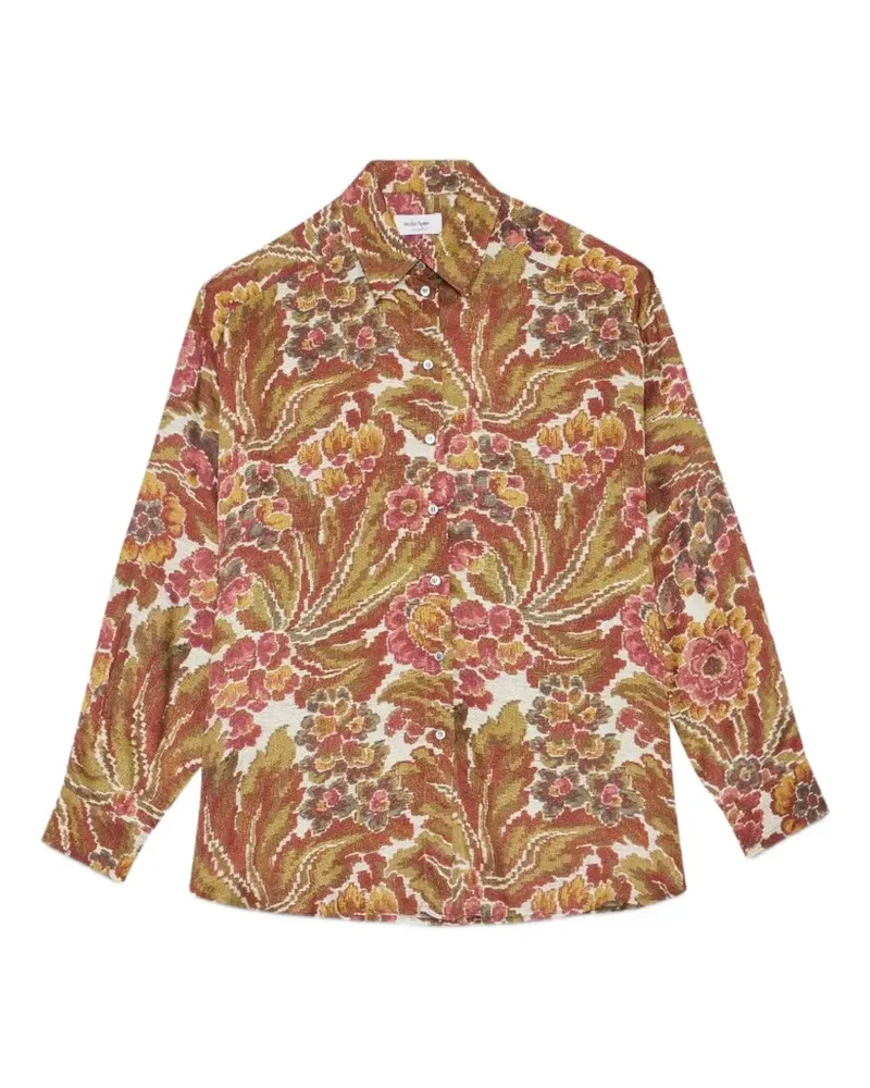 ottod’Ame Hemd mit Blumenprint - Braun Braun