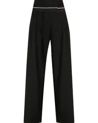 Rachel Gilbert Gestreifte Dani Straight-Leg-Hose Schwarz