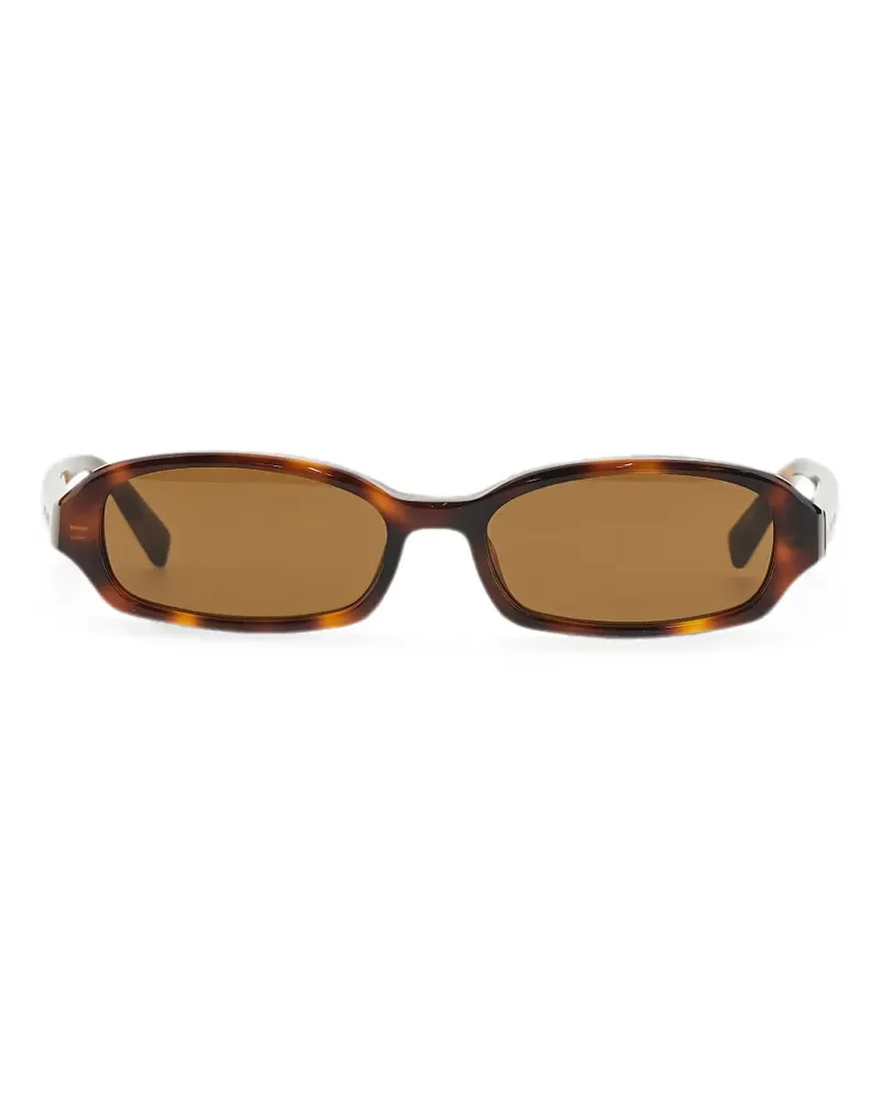Saint Laurent Erin tortoiseshell-effect rectangle-frame sunglasses - Braun Braun
