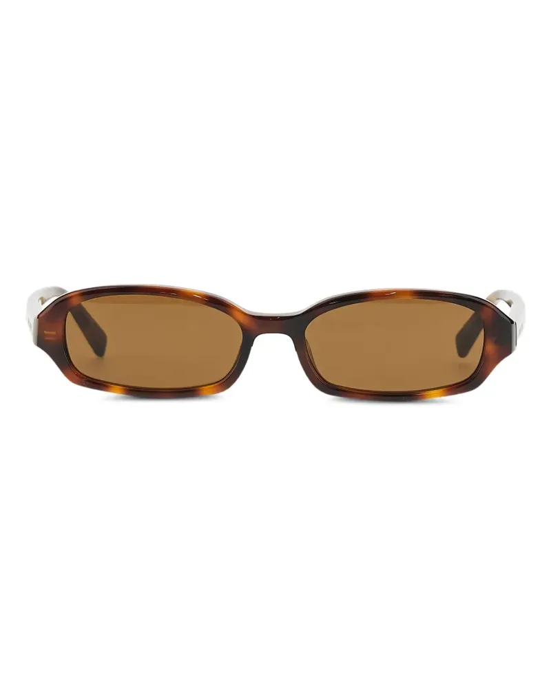 Saint Laurent Eckige Erin Sonnenbrille in Schildpattoptik - Braun Braun