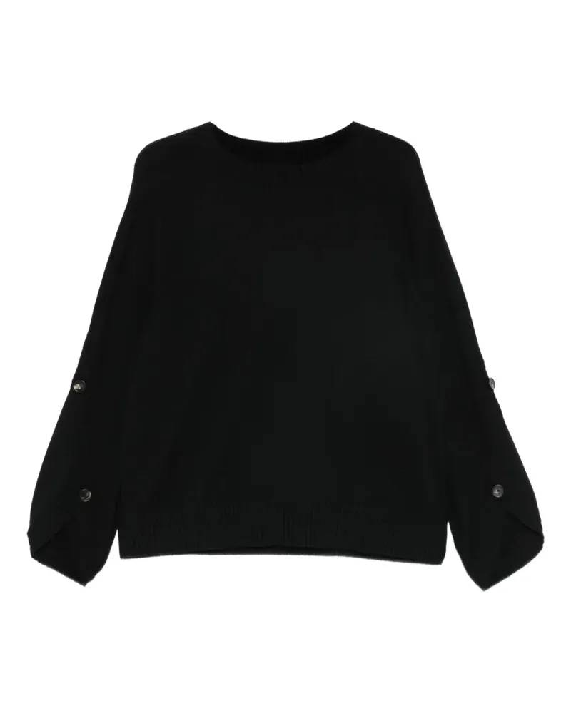 Liviana Conti Pullover mit Knopfdetail - Schwarz Schwarz