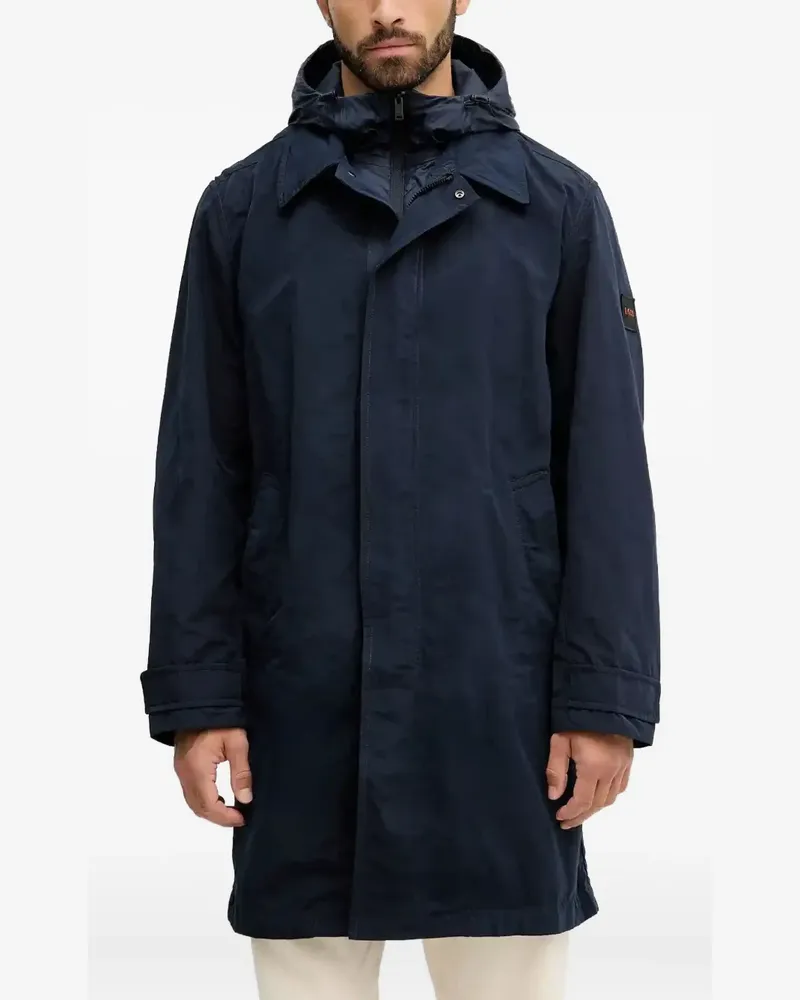 HUGO BOSS Gestufter Mantel mit Kapuze - Blau Blau