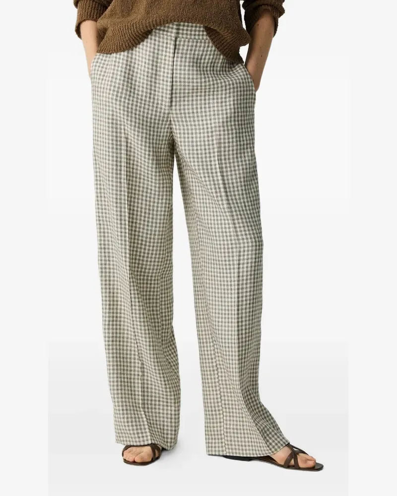 Theory Karierte Hose mit geradem Bein - Nude Nude