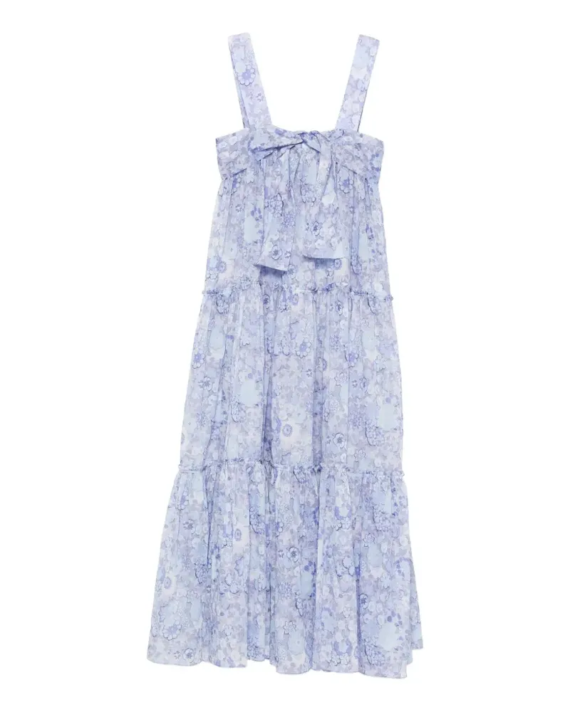 Chloé floral-print tiered maxi dress - Blau Blau