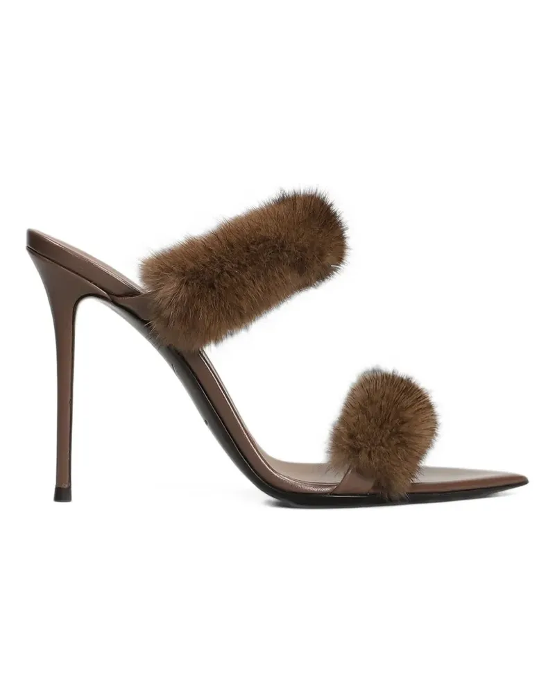 Giuseppe Zanotti Sandalen mit Faux Fur - Braun Braun