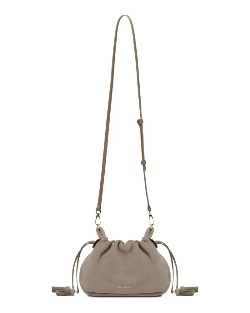 Fabiana Filippi Geraffte Schultertasche mit Quaste - Braun Braun