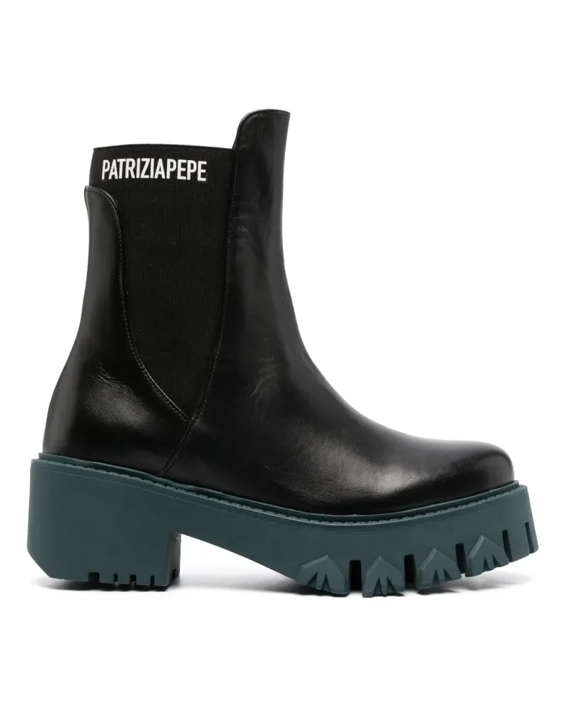 Patrizia Pepe Stiefeletten mit Logo-Print - Schwarz Schwarz