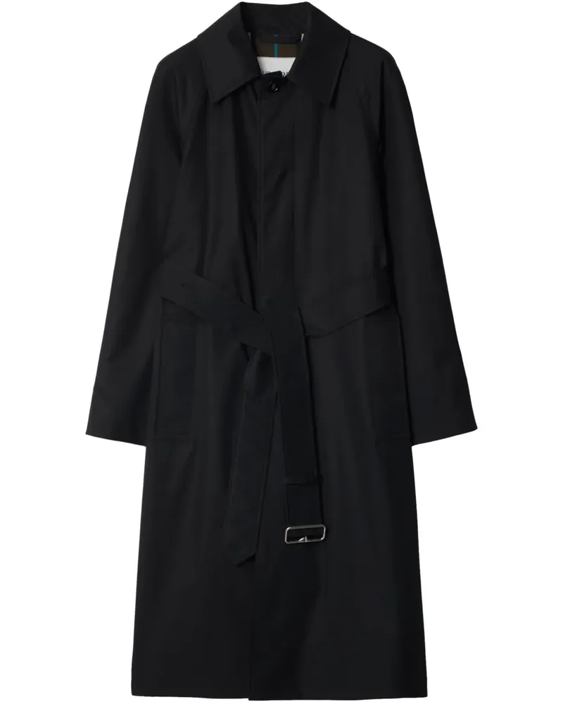 Burberry Langer Gabardine-Mantel - Schwarz Schwarz