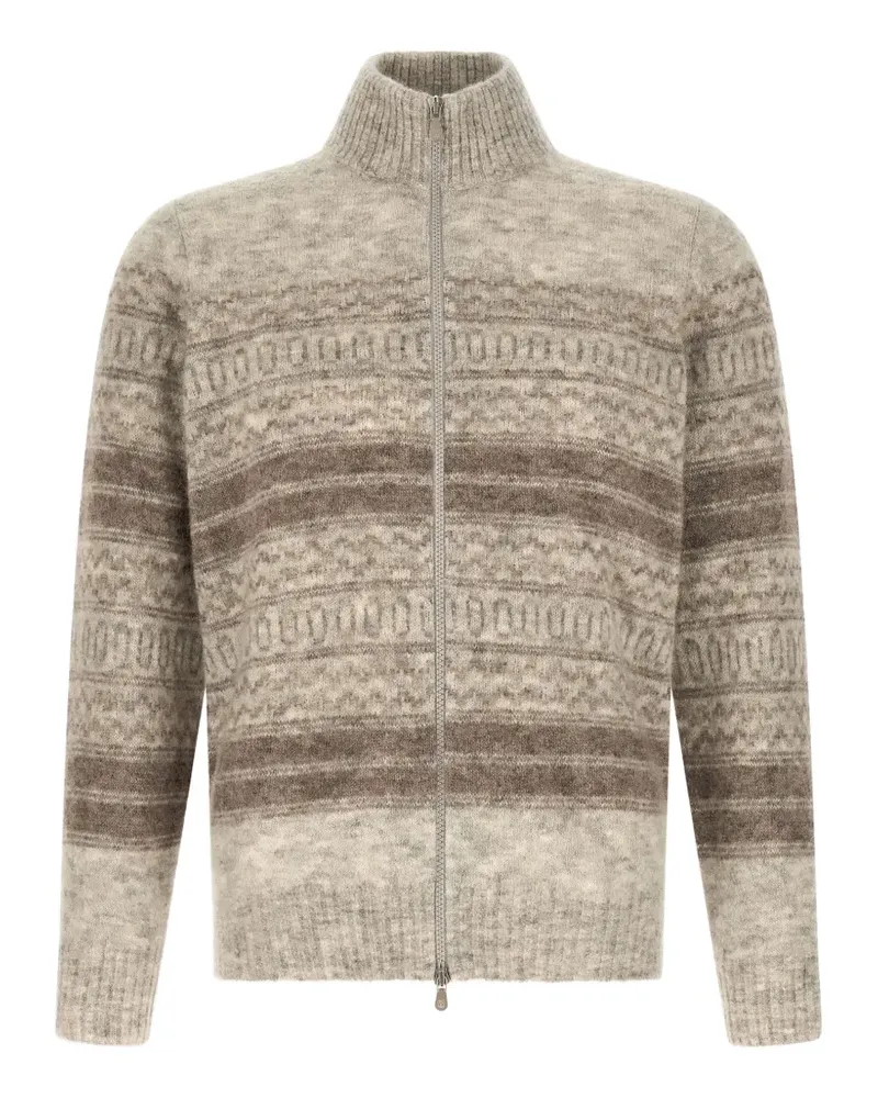 Brunello Cucinelli Nordic jacquard cardigan - Nude Nude