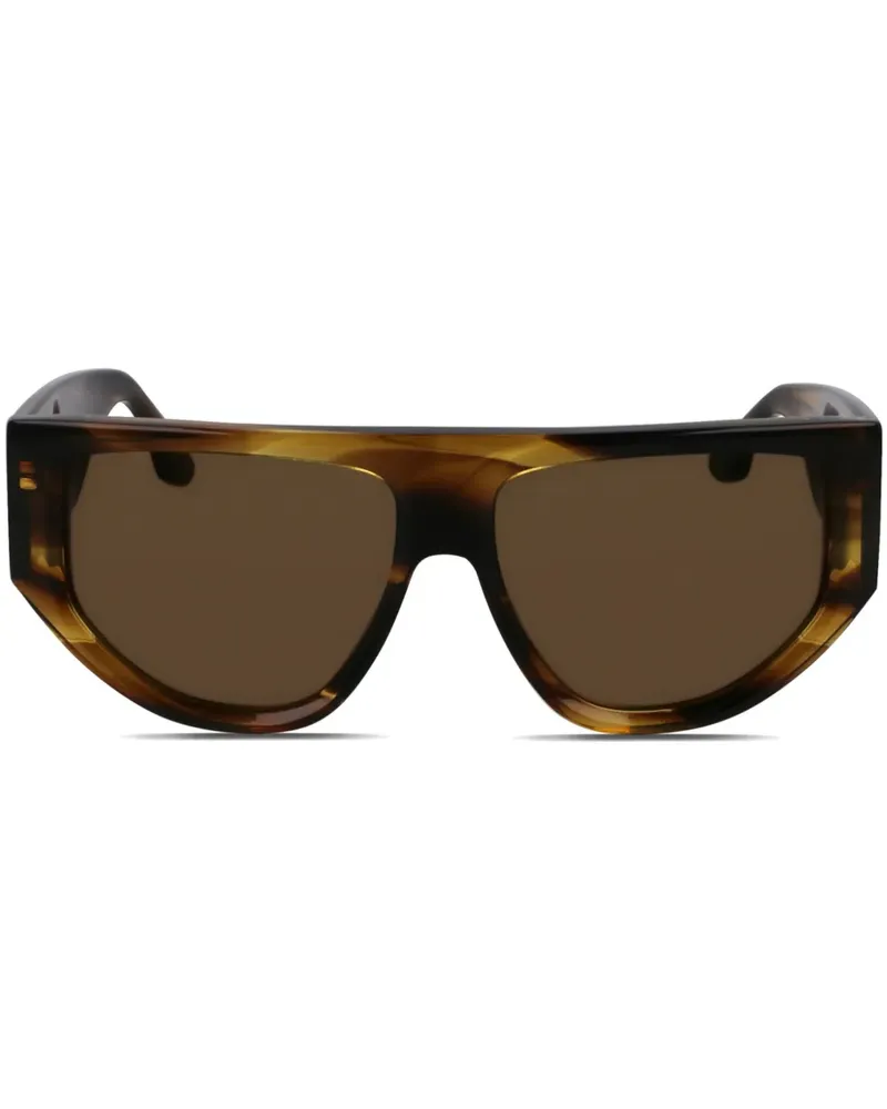 Victoria Beckham Sonnenbrille mit Logo-Schild - Braun Braun