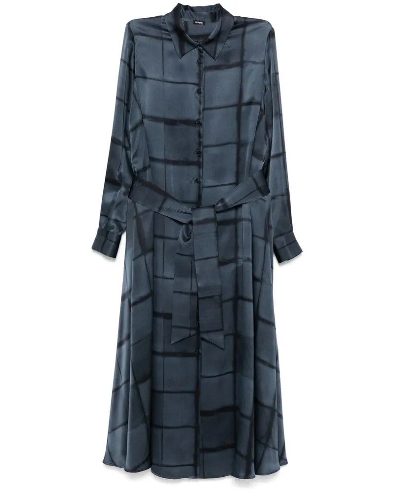 Kiton Maxikleid aus Seide - Blau Blau