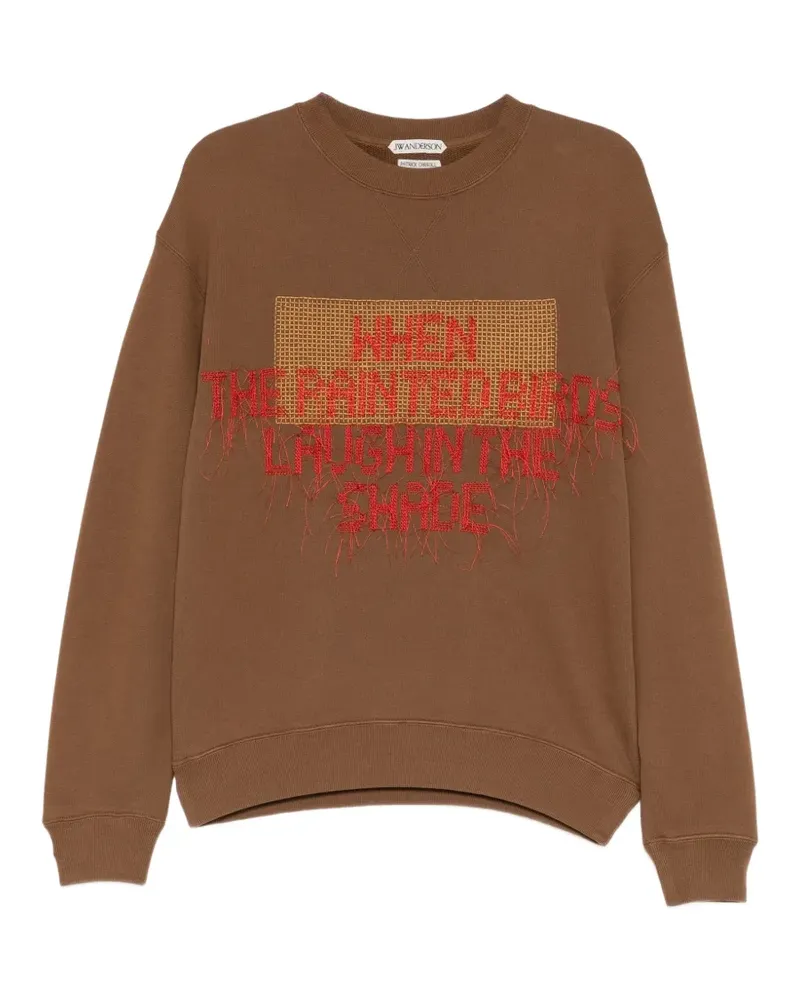 J.W.Anderson embroidered-slogan sweater - Braun Braun