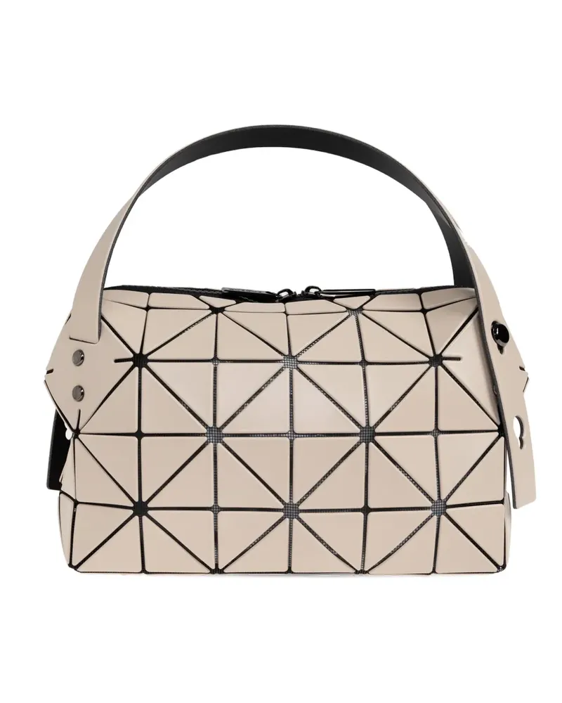 Issey Miyake small Boston geometric-pattern tote bag - Nude Nude