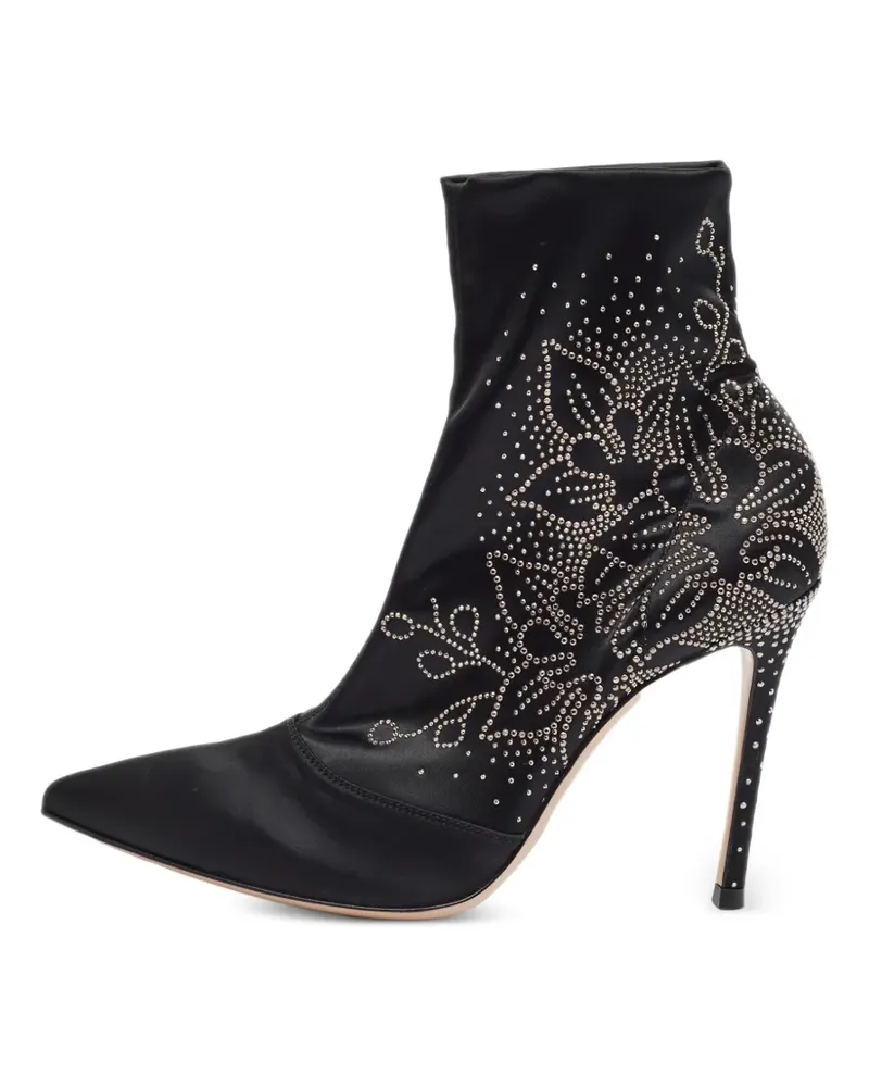Gianvito Rossi Stiefeletten mit Kristallen - Schwarz Schwarz