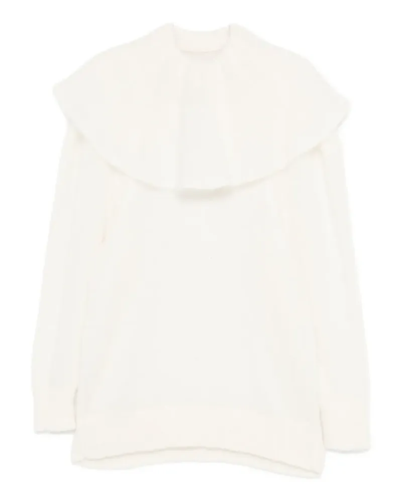 Viktor & Rolf Volant Pullover mit Rüschenkragen - Weiß Weiß