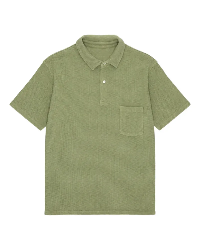 Fortela Missourim waffle pocketed polo shirt - Grün Grün