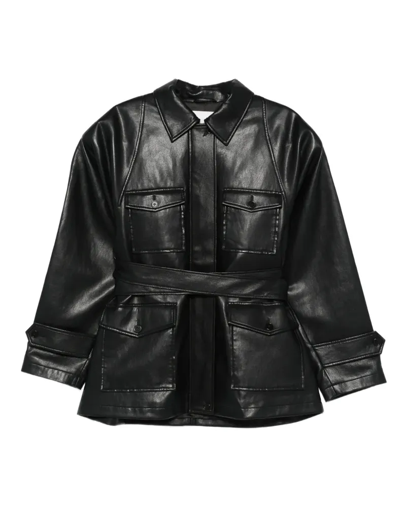 FRANKIE Shop Kelia belted pocket coat - Schwarz Schwarz