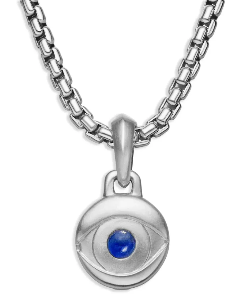 David Yurman Evil Eye Amulett aus Sterlingsilber mit Lapislazuli (14,5mm Silber