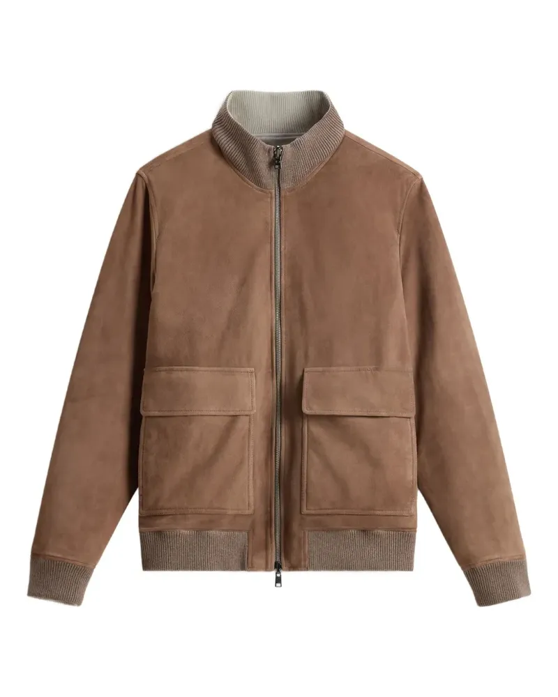 Woolrich Bomberjacke mit gerippten Bündchen - Braun Braun
