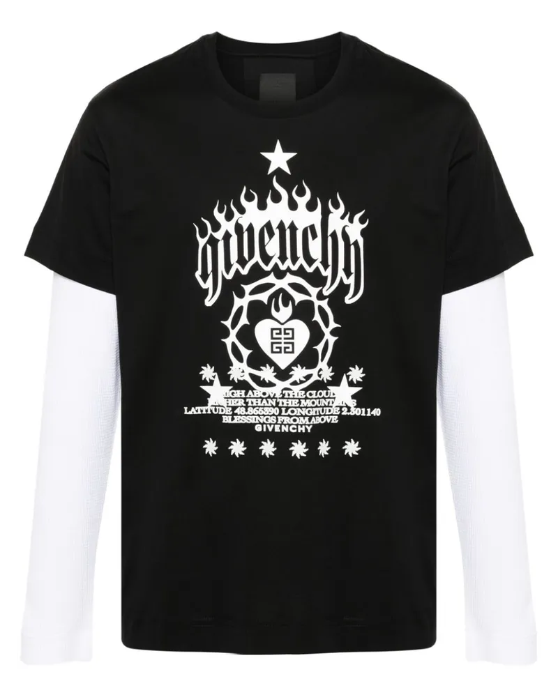 Givenchy T-Shirt im Layering-Look - Schwarz Schwarz