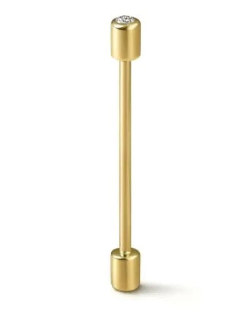 SHIHARA 18kt Twist Pin 02 Gelbgoldohrring mit Diamant Gold