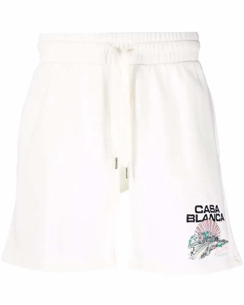 Casablanca Paris Joggingshorts mit Logo-Stickerei - Weiß Weiß