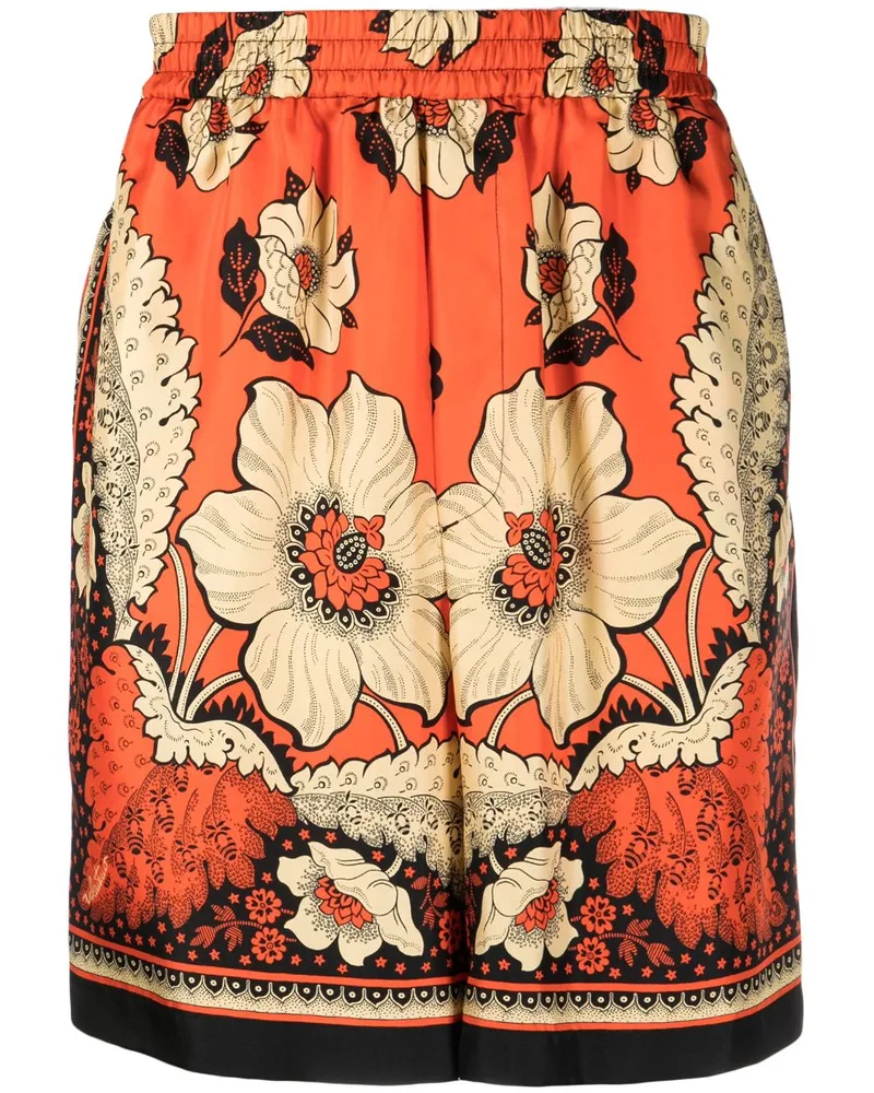 Valentino Garavani Joggingshorts mit Blumen-Print - Orange Orange