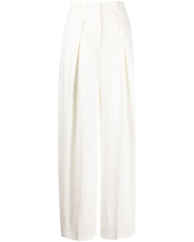 Alberta Ferretti High-Waist-Hose mit weitem Bein - Weiß Weiß