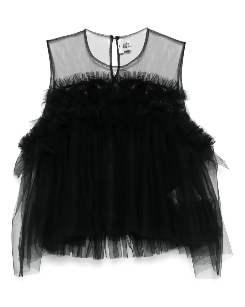 Noir Kei Ninomiya Bluse mit Rüschen - Schwarz Schwarz