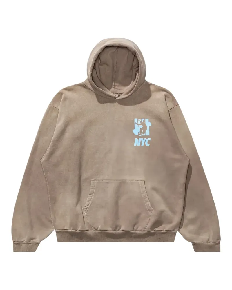 Undefeated x Union logo-print hoodie - Braun Braun