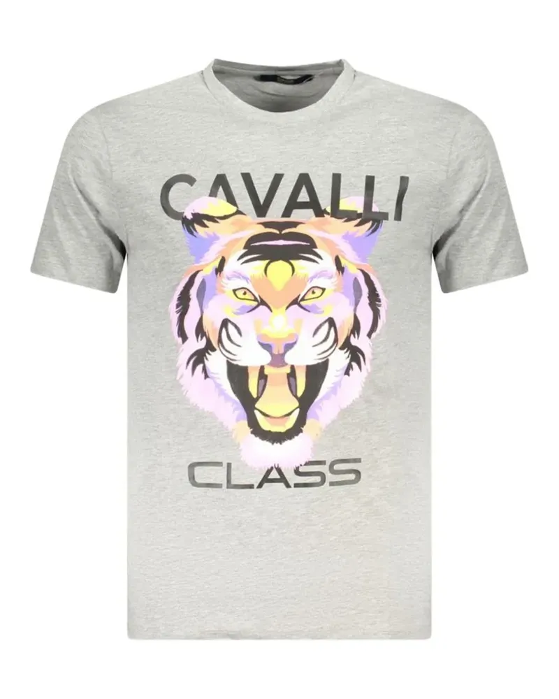 Roberto Cavalli tiger-print cotton t-shirt - Grau Grau