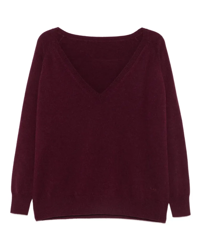 PLAN C Kaschmirpullover mit V-Ausschnitt - Rot Rot