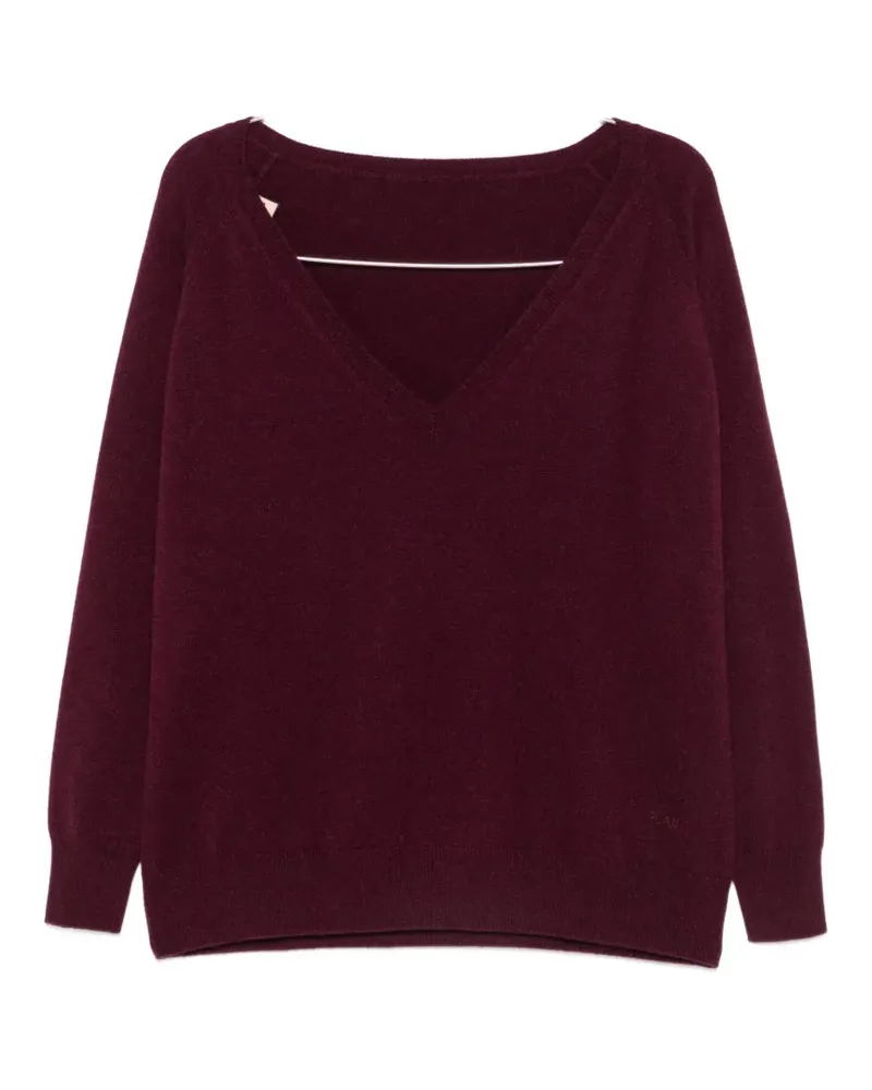 PLAN C Kaschmirpullover mit V-Ausschnitt - Rot Rot