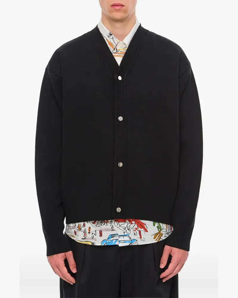 Jacquemus Gerippter Cardigan mit V-Ausschnitt - Schwarz Schwarz