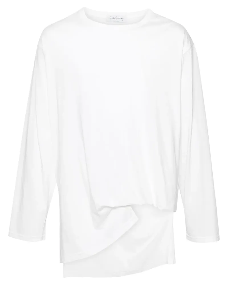 Yohji Yamamoto Asymmetrisches T-Shirt - Weiß Weiß