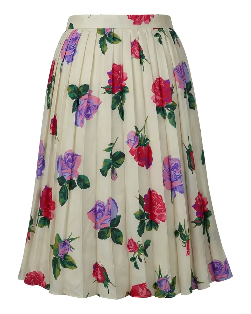 Valentino Garavani Faltenrock mit Blumenprint - Nude Nude