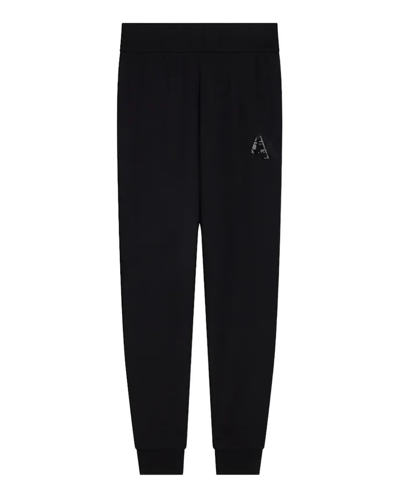 Armani Exchange sequin-logo track pants - Schwarz Schwarz