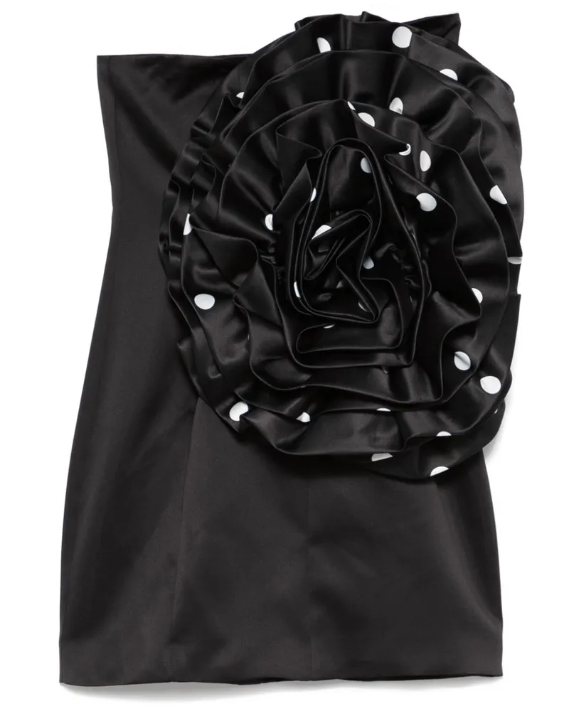 ROTATE Birger Christensen Big Flower Minikleid - Schwarz Schwarz
