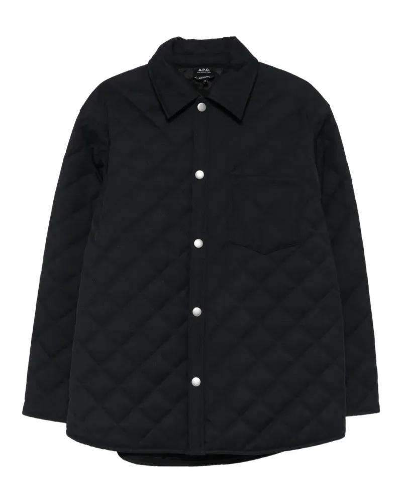 A.P.C. Gesteppte Jacke mit Druckknöpfen - Blau Blau