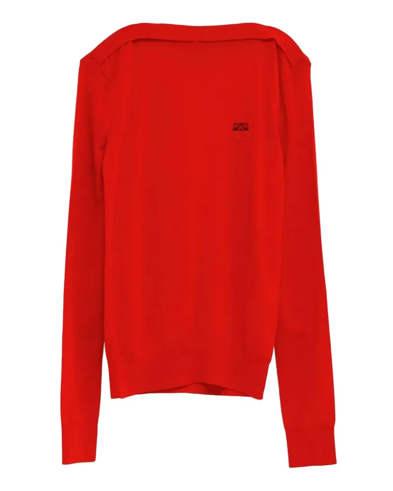 Loewe Anagram-embroidered boat-neck sweater - Rot Rot
