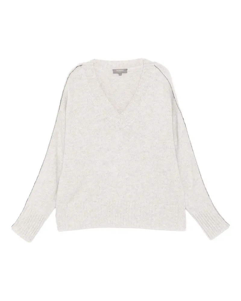 N.Peal Pullover mit V-Ausschnitt - Grau Grau