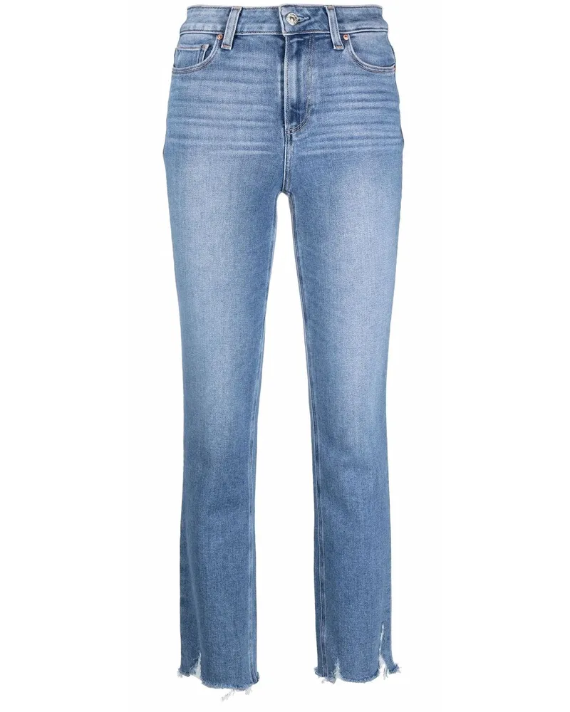 Paige Halbhohe Straight-Leg-Jeans Blau