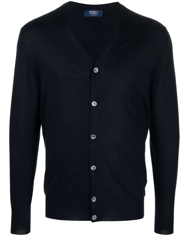 Fedeli Cardigan mit V-Ausschnitt - Blau Blau