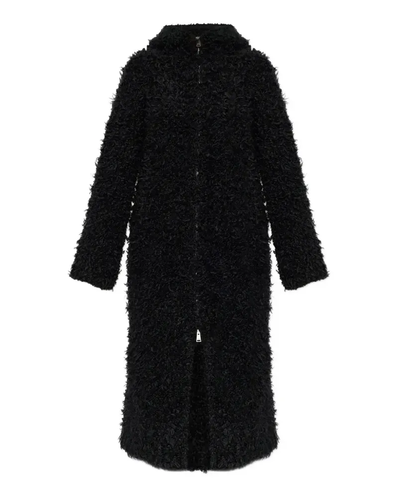 Fendi hooded bouclé-knit coat - Schwarz Schwarz