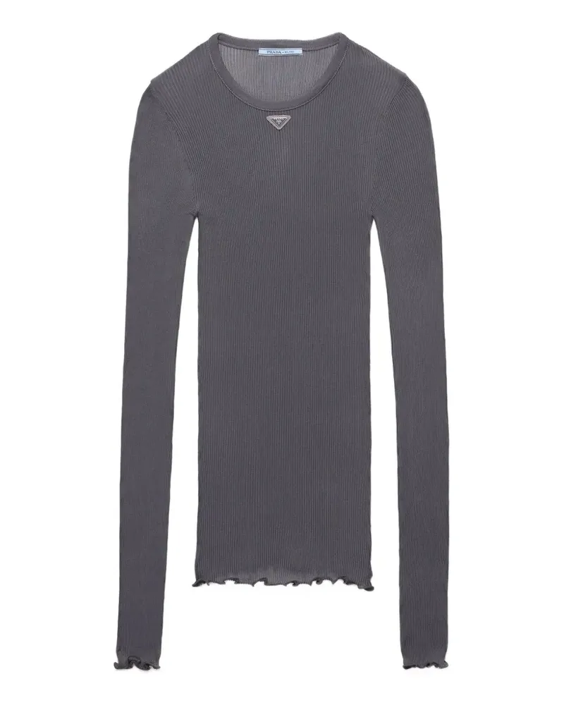 Prada ribbed knit top - Grau Grau